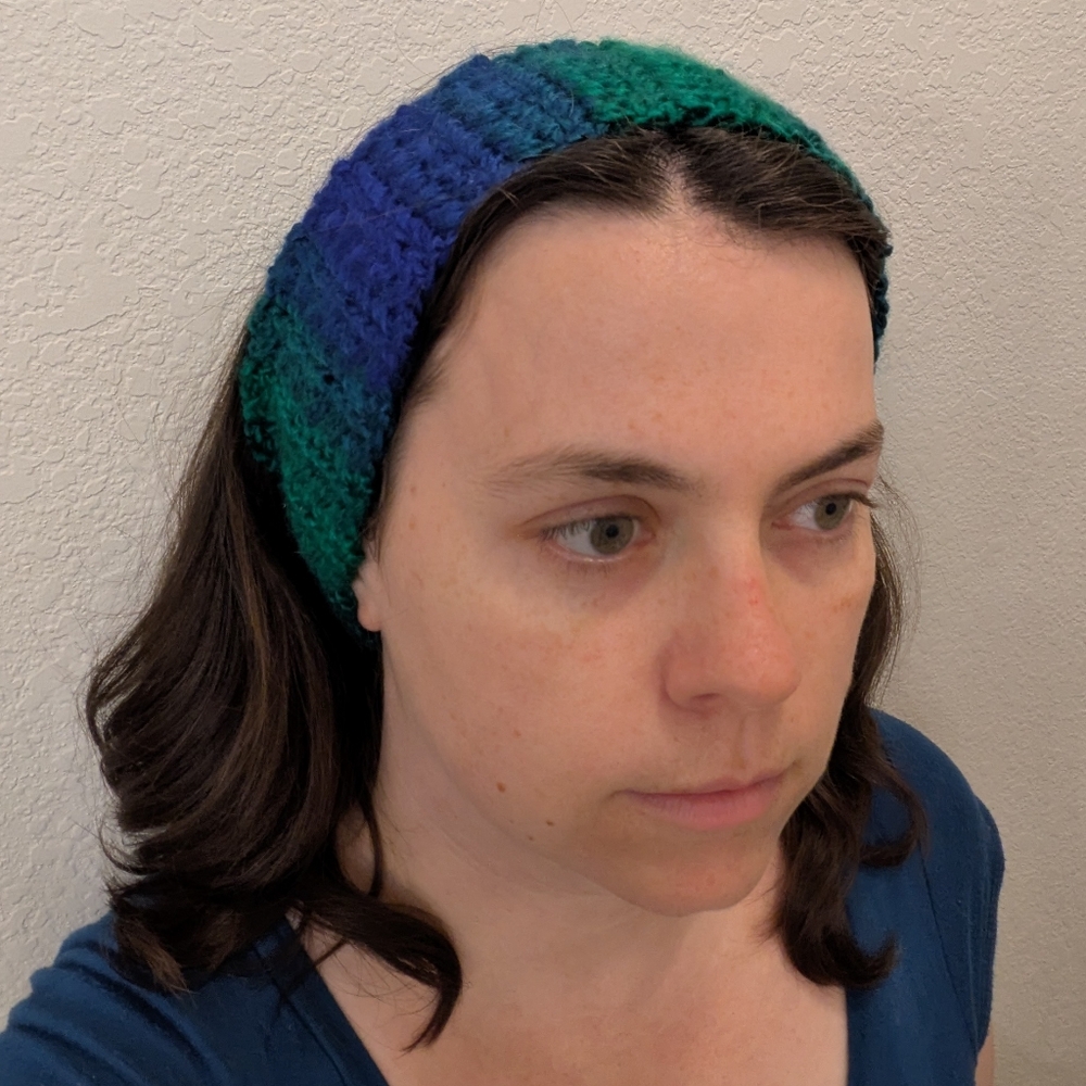 Blue To Green Handmade Crochet Headband
